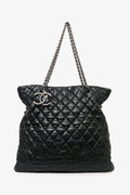 Pre-Loved Chanel™ 2008/09 Black Leather Paris Moscow Tote