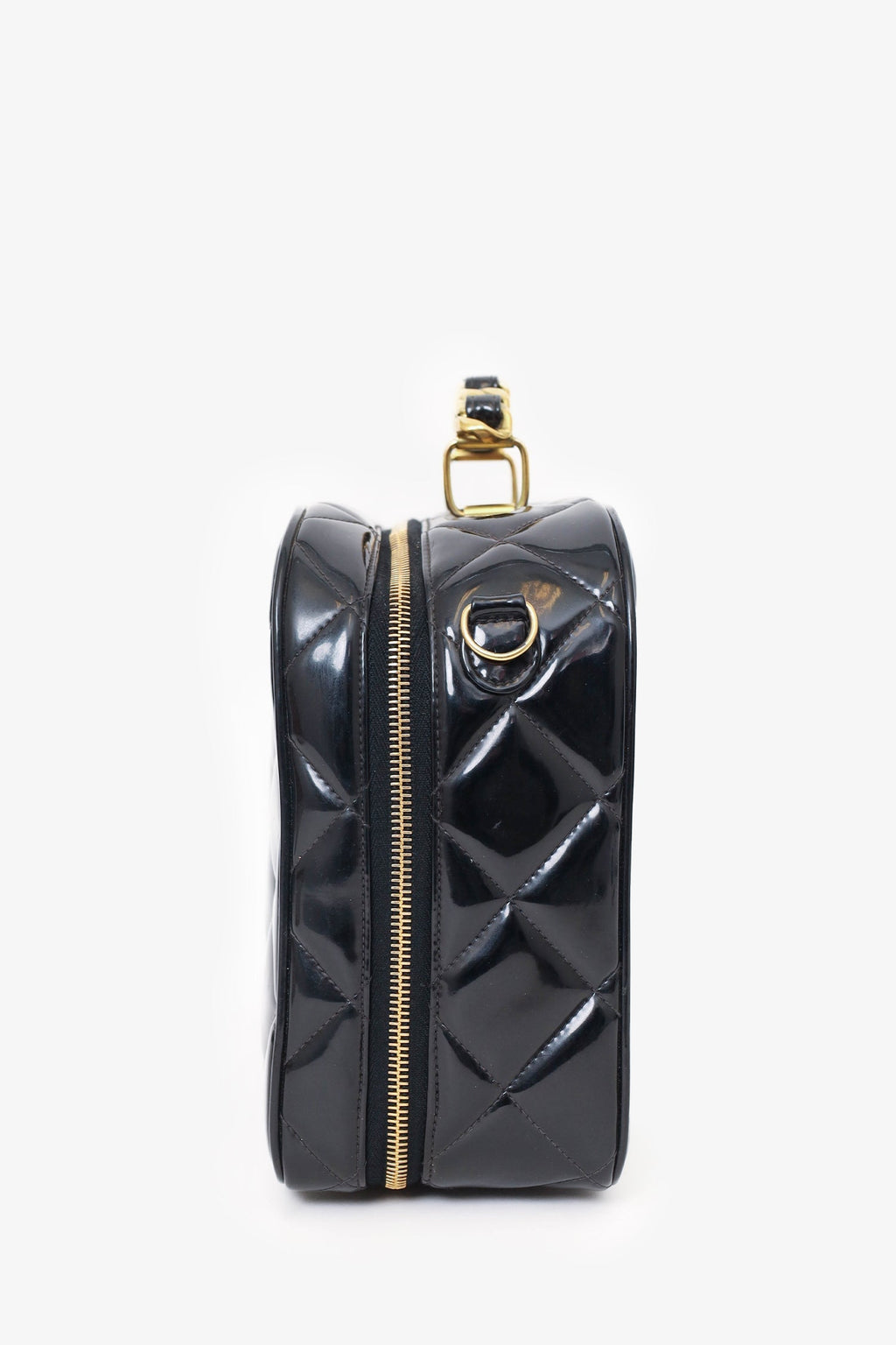 Pre-Loved Chanel™ 1994-96 Black Patent Leather Large Vanity Case