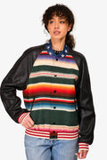 Saint Laurent 2015 Black/Multicoloured Wool Dinosaur Patched Baseball Jacket Size 50 Mens