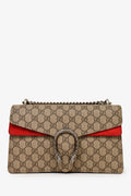 Gucci GG Supreme/Red Canvas/Suede Leather Small Dionysus Shoulder Bag