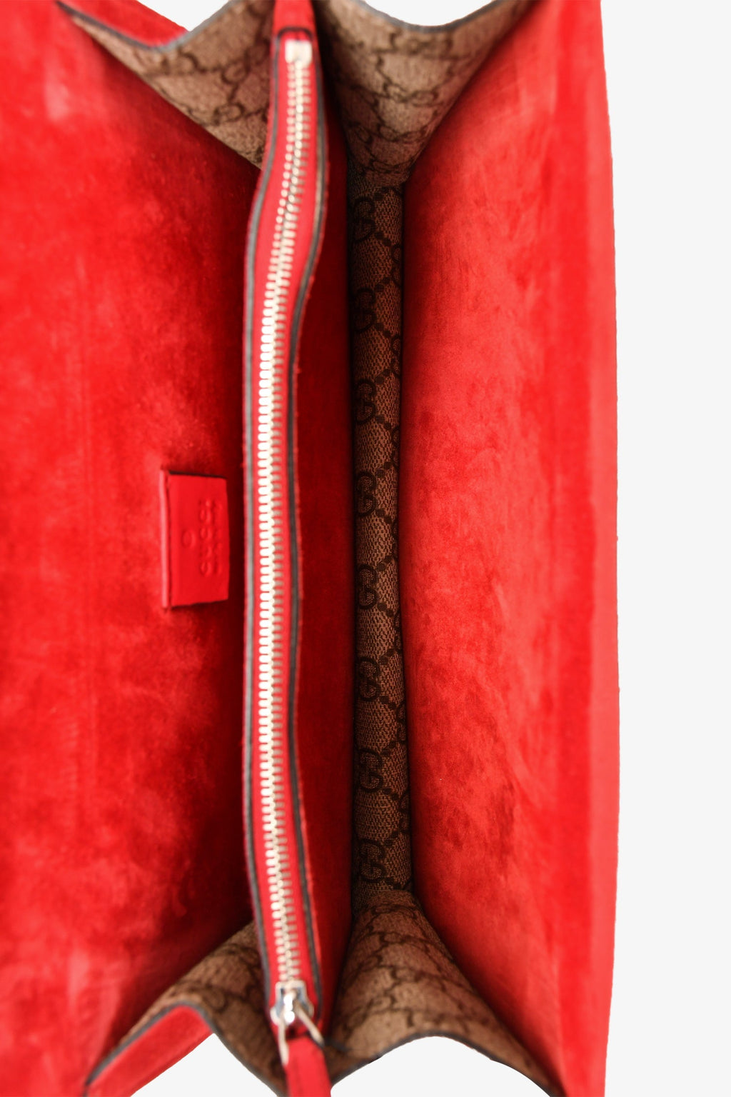 Gucci GG Supreme/Red Canvas/Suede Leather Small Dionysus Shoulder Bag