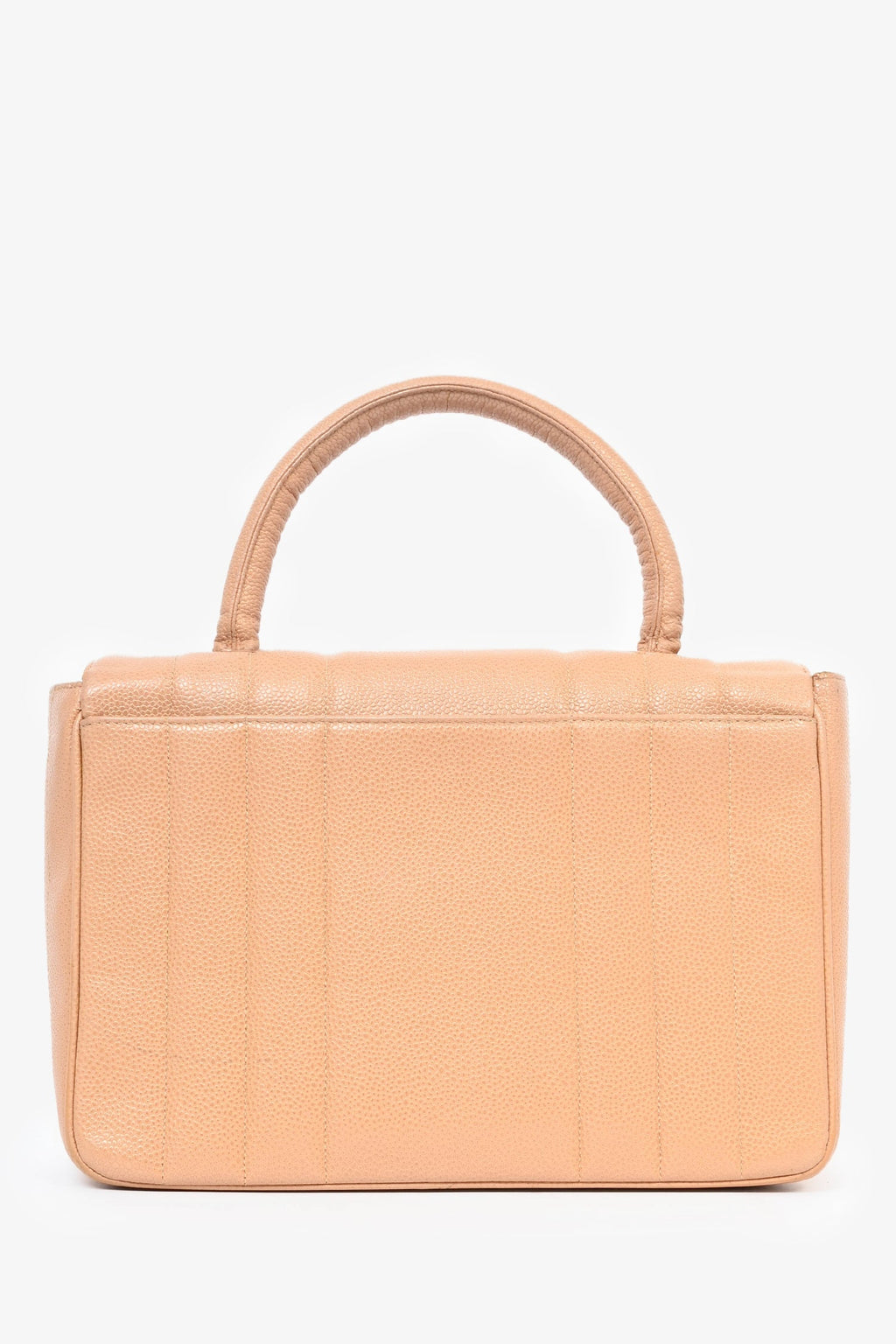 Pre-Loved Chanel™ 1995 Beige Caviar Leather Kelly Mademoiselle Top Handle