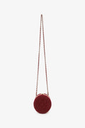Pre-Loved Chanel™ 2022 Burgundy Tweed Vanity Clutch on Chain