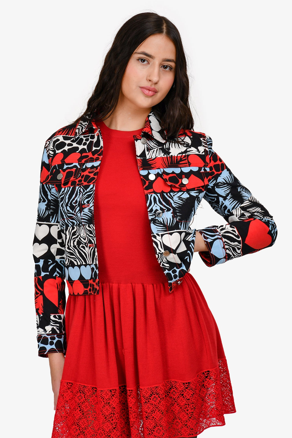 Hermès Blue/Red Denim 'Wild' Jacket Size 36