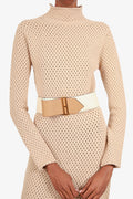 Hermès Cream Leather Elan 66 Wide Belt Size S