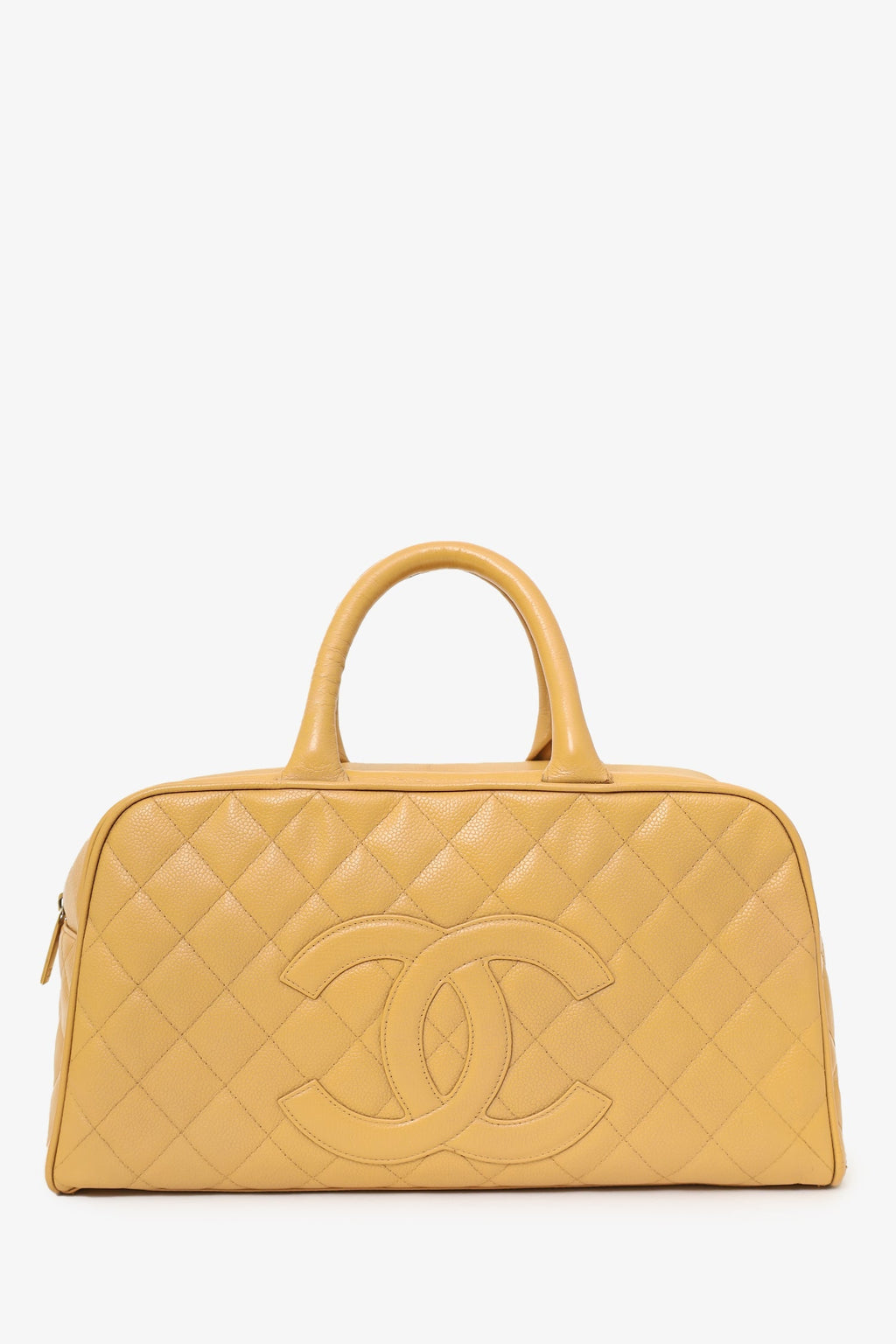 Pre-Loved Chanel™ 2004-05 Beige Caviar Large Bowler Bag
