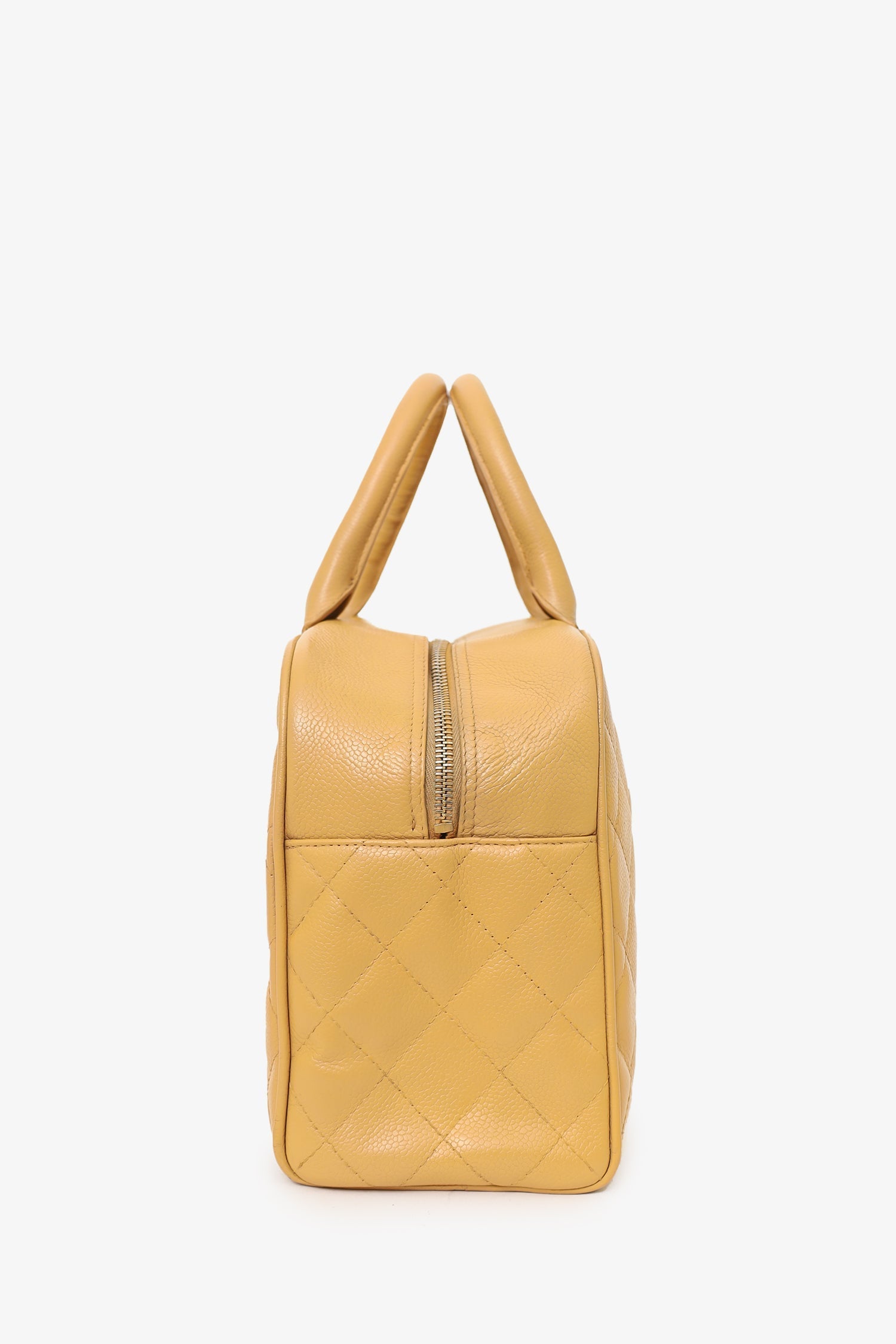 Pre-Loved Chanel™ 2004-05 Beige Caviar Large Bowler Bag