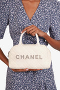 Pre-Loved Chanel™ 2000-02 White Canvas Mini Bowler Bag
