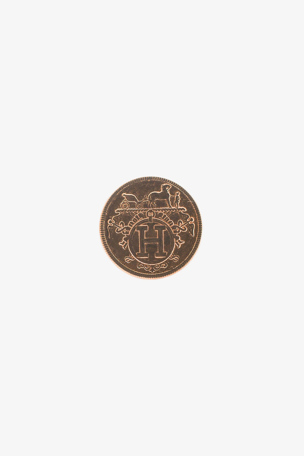 Hermès 18K Rose Gold Very Small Model Ex-Libris Earrings