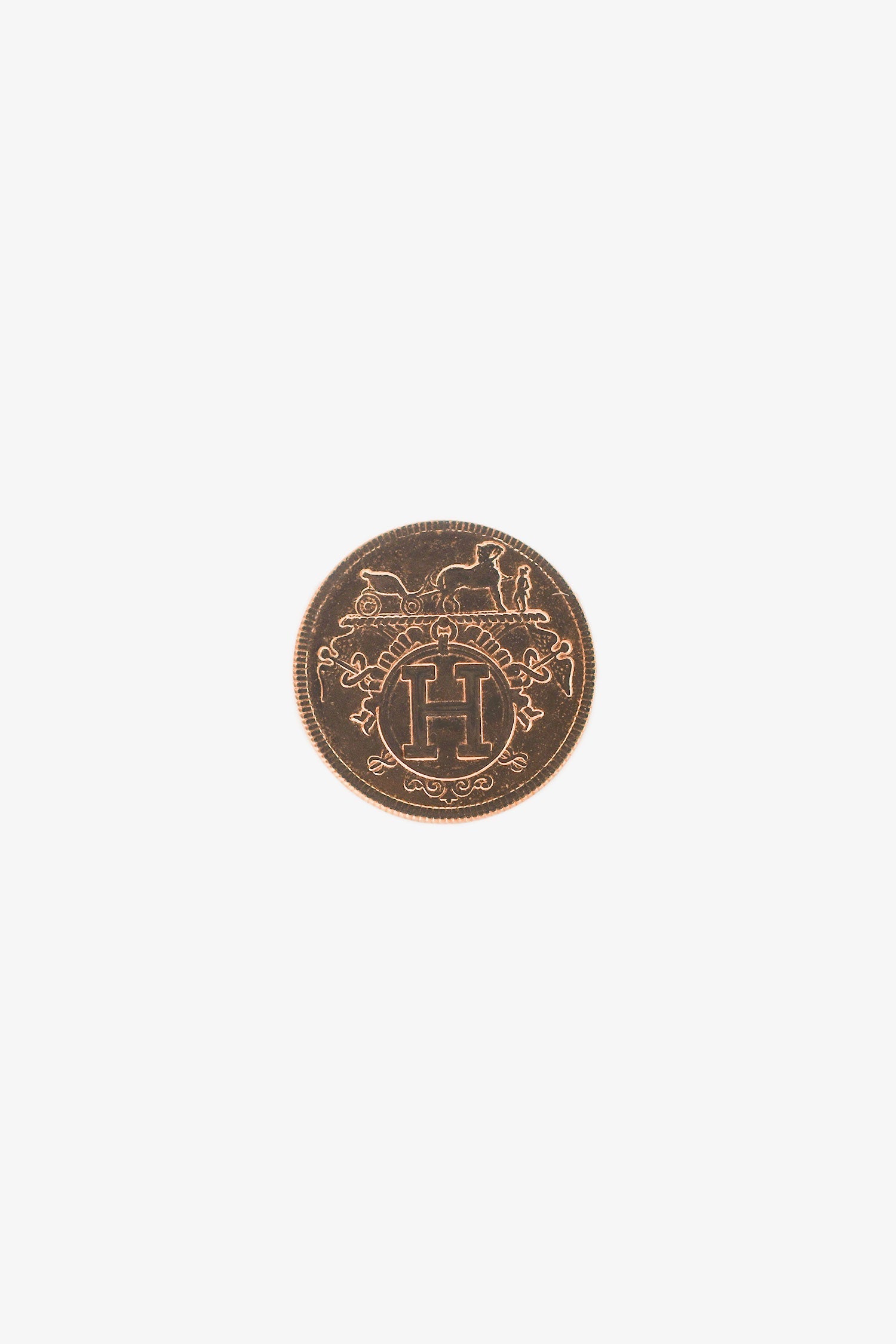 Hermès 18K Rose Gold Very Small Model Ex-Libris Earrings