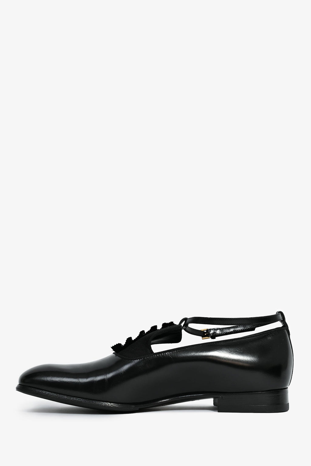 Gucci Black Leather Mary Jane Loafers Size 9 Mens