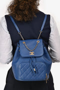 Pre-Loved Chanel™ 2017 Blue Caviar Leather Business Affinity GHW Backpack