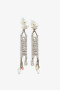 Pre-Loved Chanel™ 2022 Gold Tone Crystal Logo Number 5 Earrings