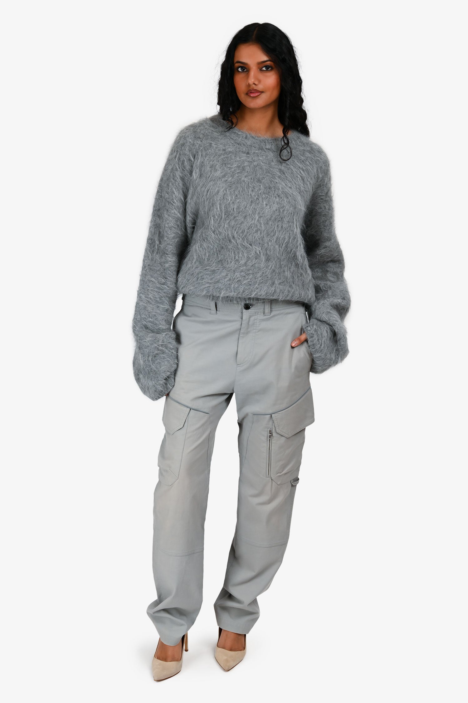 Louis Vuitton Grey Cotton Cargo Pants Size 38 Mens