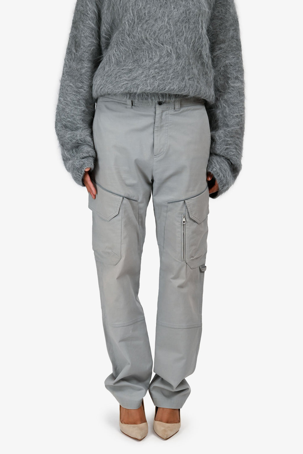 Louis Vuitton Grey Cotton Cargo Pants Size 38 Mens