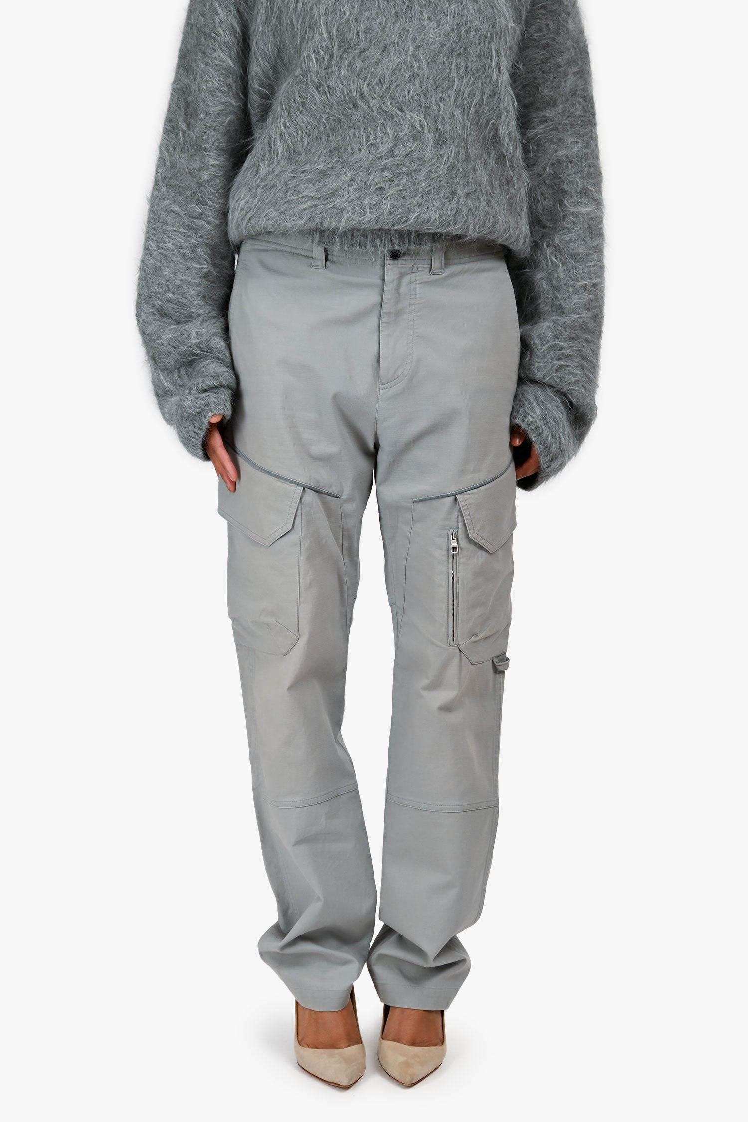 Louis Vuitton Grey Cotton Cargo Pants Size 38 Mens