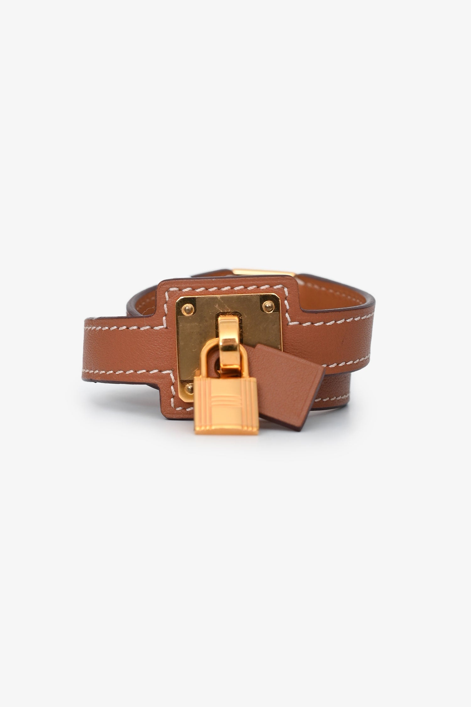 Hermès Gold Swift Leather Double Tour O'Kelly Bracelet