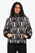 Hermès Black/White Reversible Printed Nylon Puffer Jacket Size 36