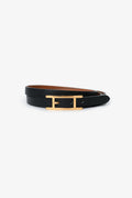 Hermès Black Leather Behapi Double Tour Bracelet