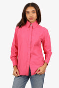 Pre-Loved Chanel™ 21C Pink CC Crystal Button Long Sleeve Shirt Size 36