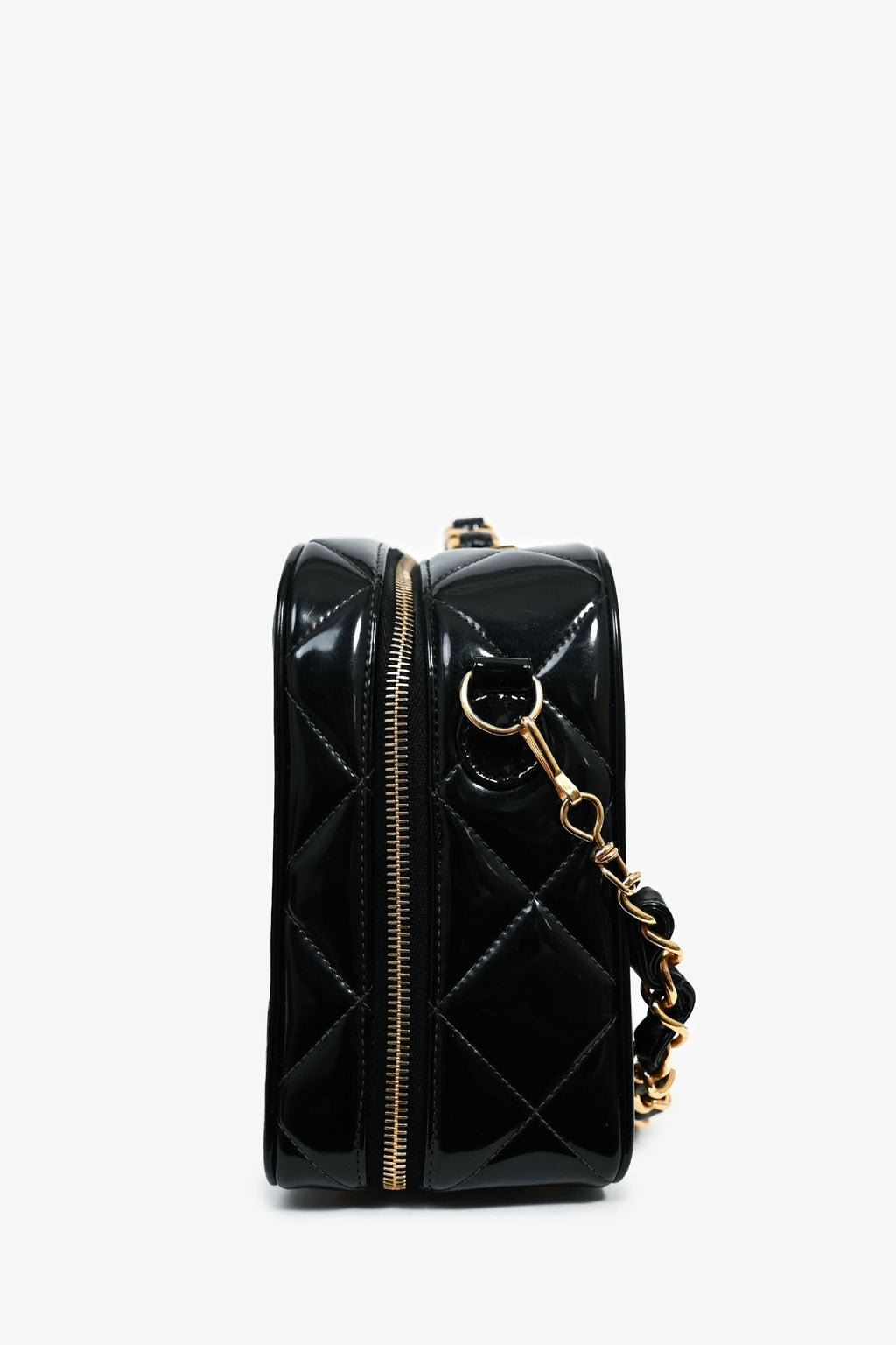 Pre-Loved Chanel™ 1994-96 Black Patent Leather Large Vanity Case