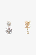 Louis Vuitton 18K White/Yellow Gold Idylle Blossom LV Logo Diamond Ear Studs