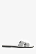 Hermès Silver Glitter Oran Sandals Size 40.5