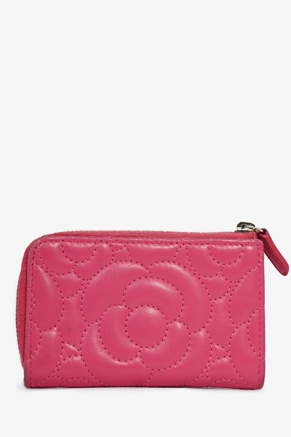 Pre-Loved Chanel™ 2017-18 Hot Pink Camellia Flower Key Ring  Holder