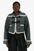 Pre-Loved Chanel™ 21B Grey Cashmere Knit Tweed Toggle Jacket Size 42 (As Is)