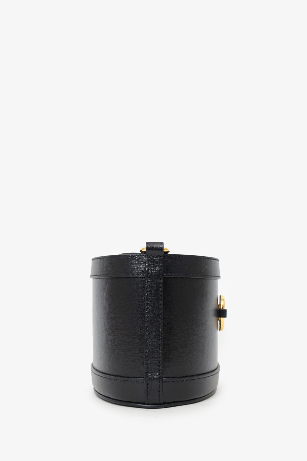 Gucci Black Leather 1955 Horsebit Drawstring Bucket Bag