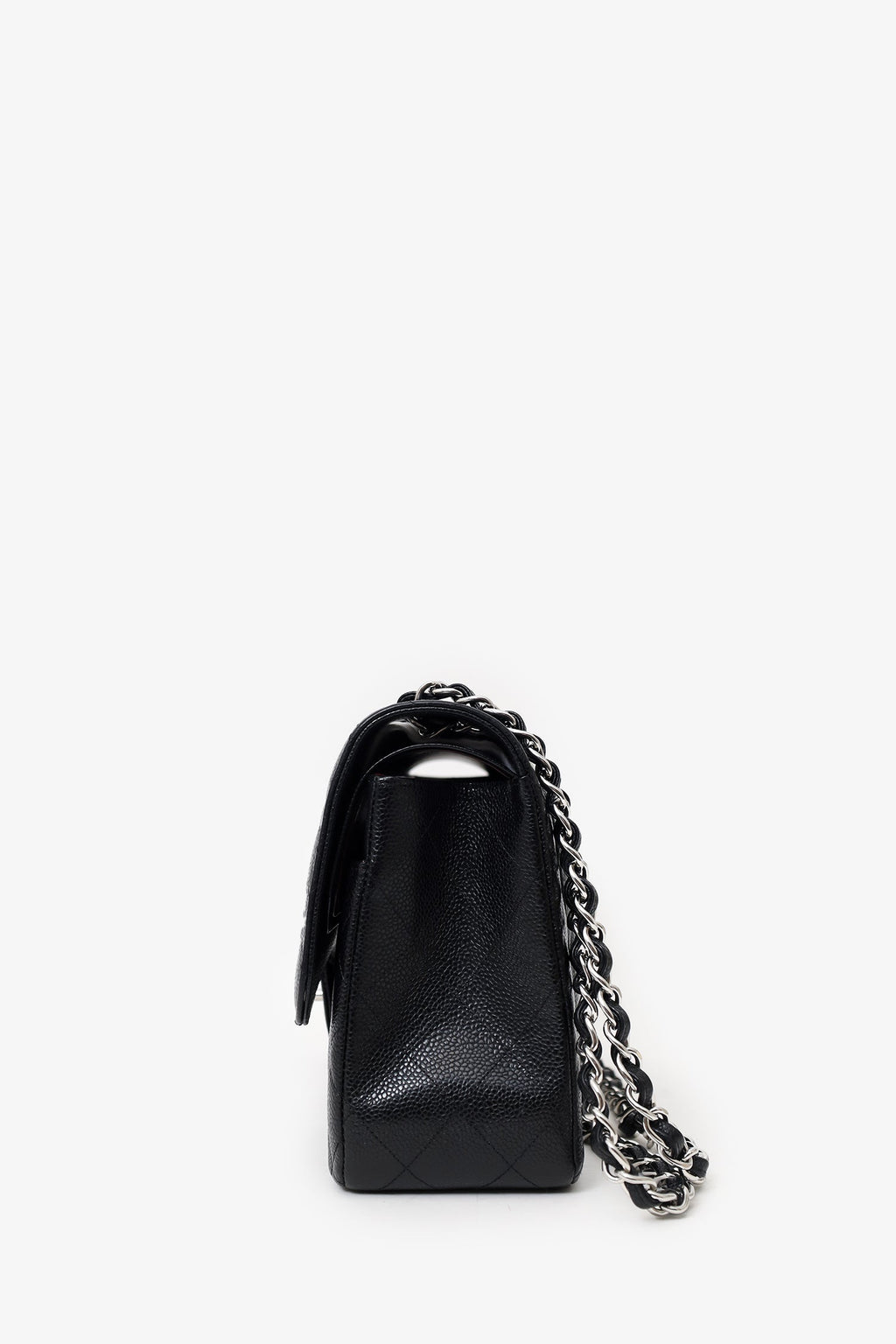 Pre-Loved Chanel™ 2021+ Black Caviar Leather Jumbo Double Flap