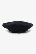 Pre-Loved Chanel™ Black Wool CC Logo Beret Size L
