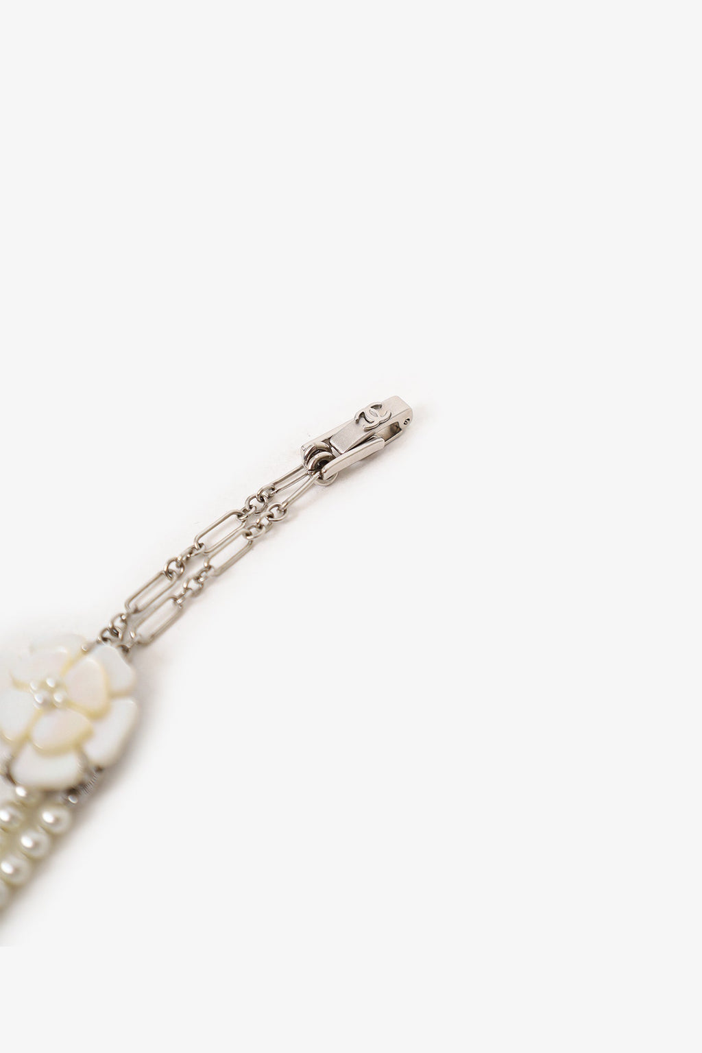 Pre-Loved Chanel™ Mother-of-Pearl Camellia Flower Bracelet