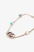 Gucci 925 Sterling Silver Double G Flower Chain Bracelet