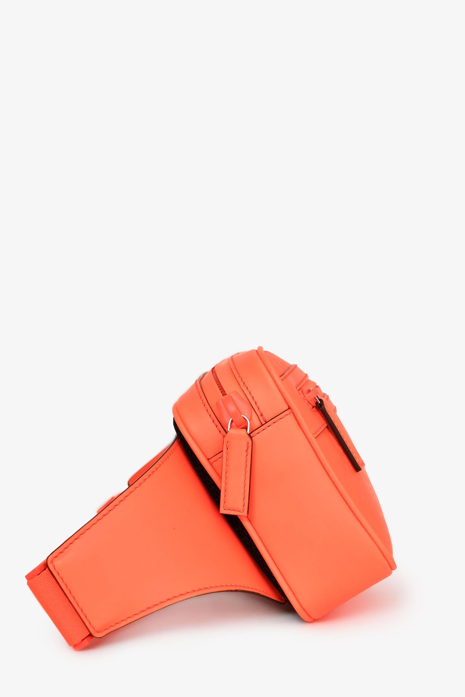 Gucci Neon Orange Leather GG Marmont Belt Bag