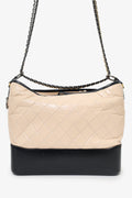 Pre-Loved Chanel™ Beige/Black Medium 'Gabrielle' Multichain Hobo Bag