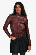 Gucci Burgundy Leather Jacket Size 38