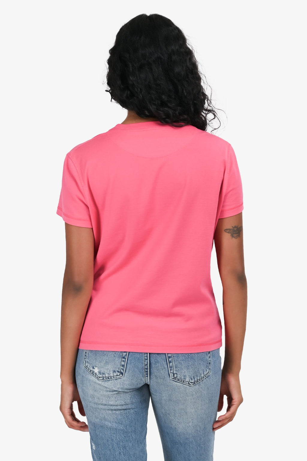 Hermès Pink Embroidered Pocket T-Shirt Size 38