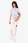 Louis Vuitton 2019 Pink Denim Logo Patchwork Jeans Size 36