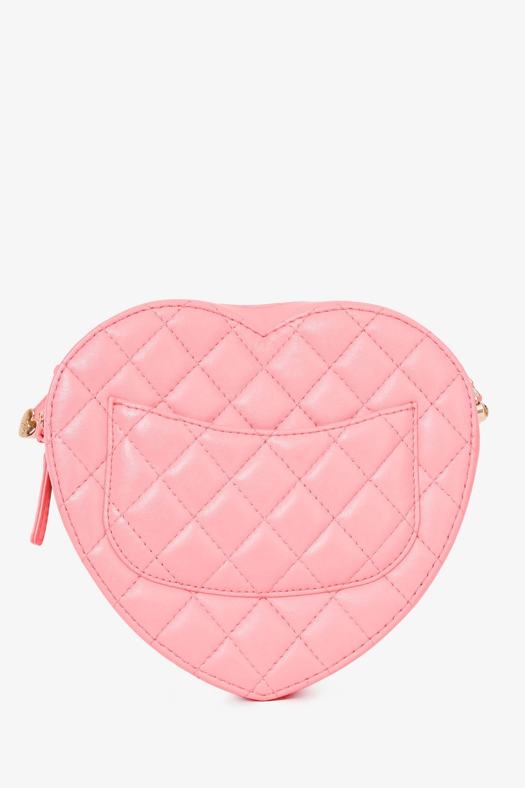 Pre-Loved Chanel™ 2022 Pink Leather Quilted Heart CC Shoulder Bag
