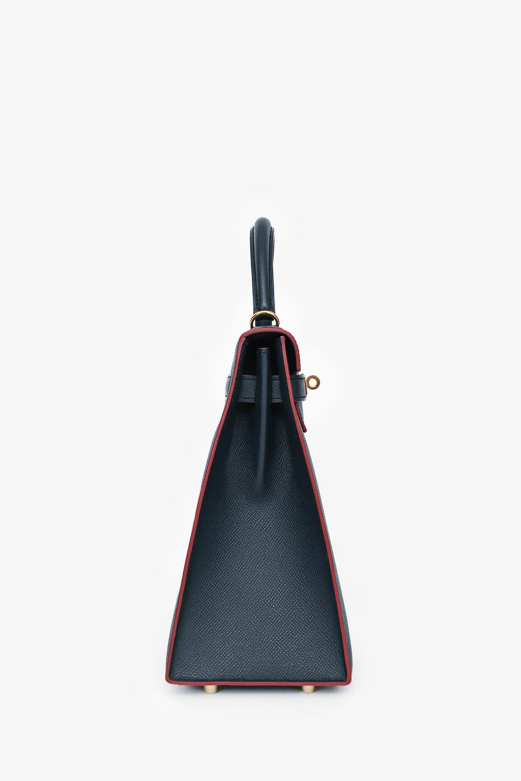 Hermès 2016 Blue Indigo/Rouge H Trim Epsom Leather Contour Sellier Kelly 32 With Strap GHW