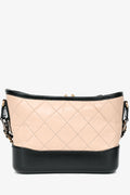 Pre-Loved Chanel™ 2017-18 Beige/Black Leather Small Gabrielle Chain Bag