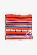 Hermès Orange/Blue Silk Cane Motif Scarf Size 90
