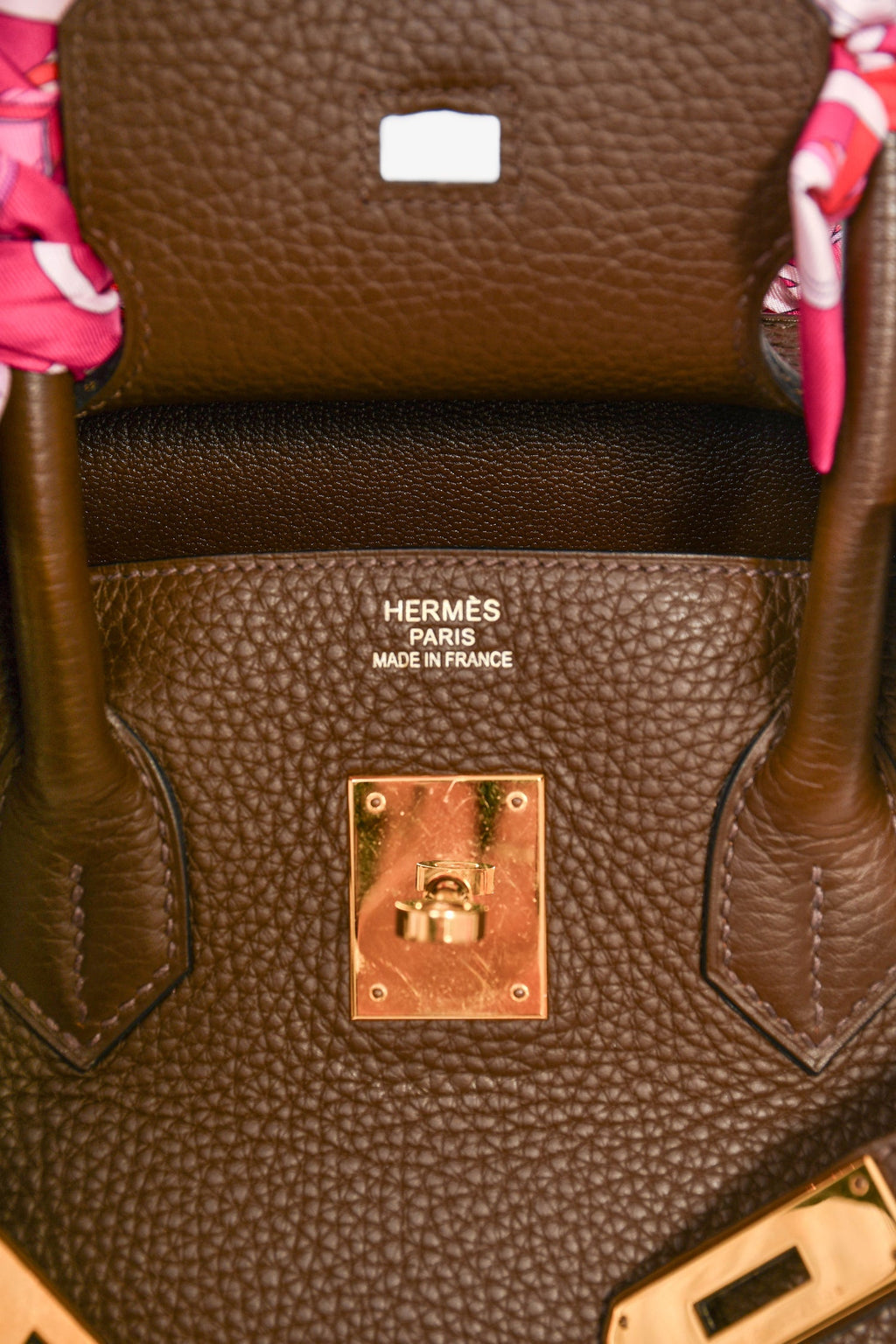 Hermès 2014 Special Order Brown Clemence Leather Birkin 35