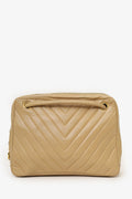 Pre-Loved Chanel™ 1989-91 Beige Lambskin Chevron Shoulder Bag