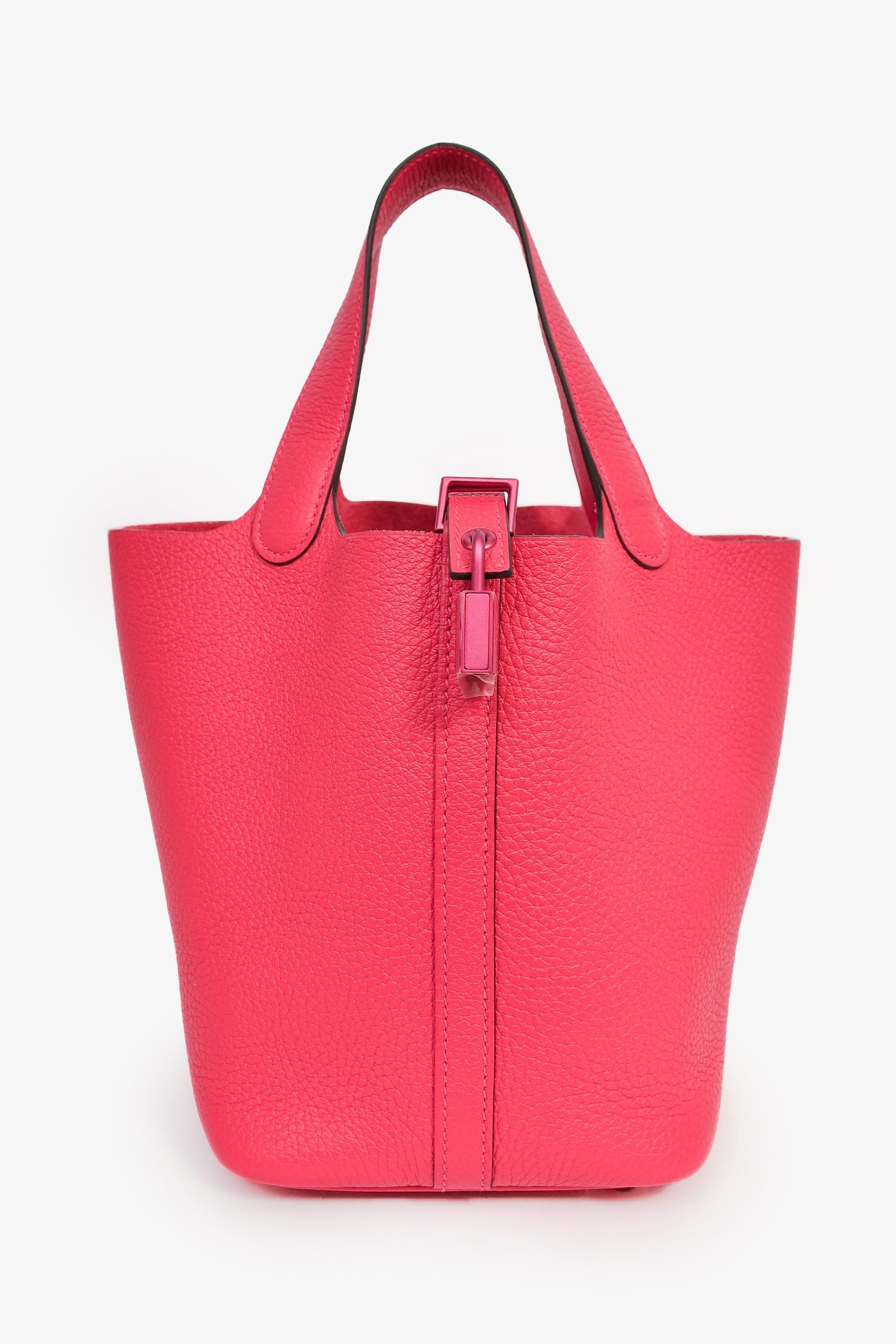 Hermès 2023 Limited Edition Rose Mexico Togo Picotin Monochrome Lock 18