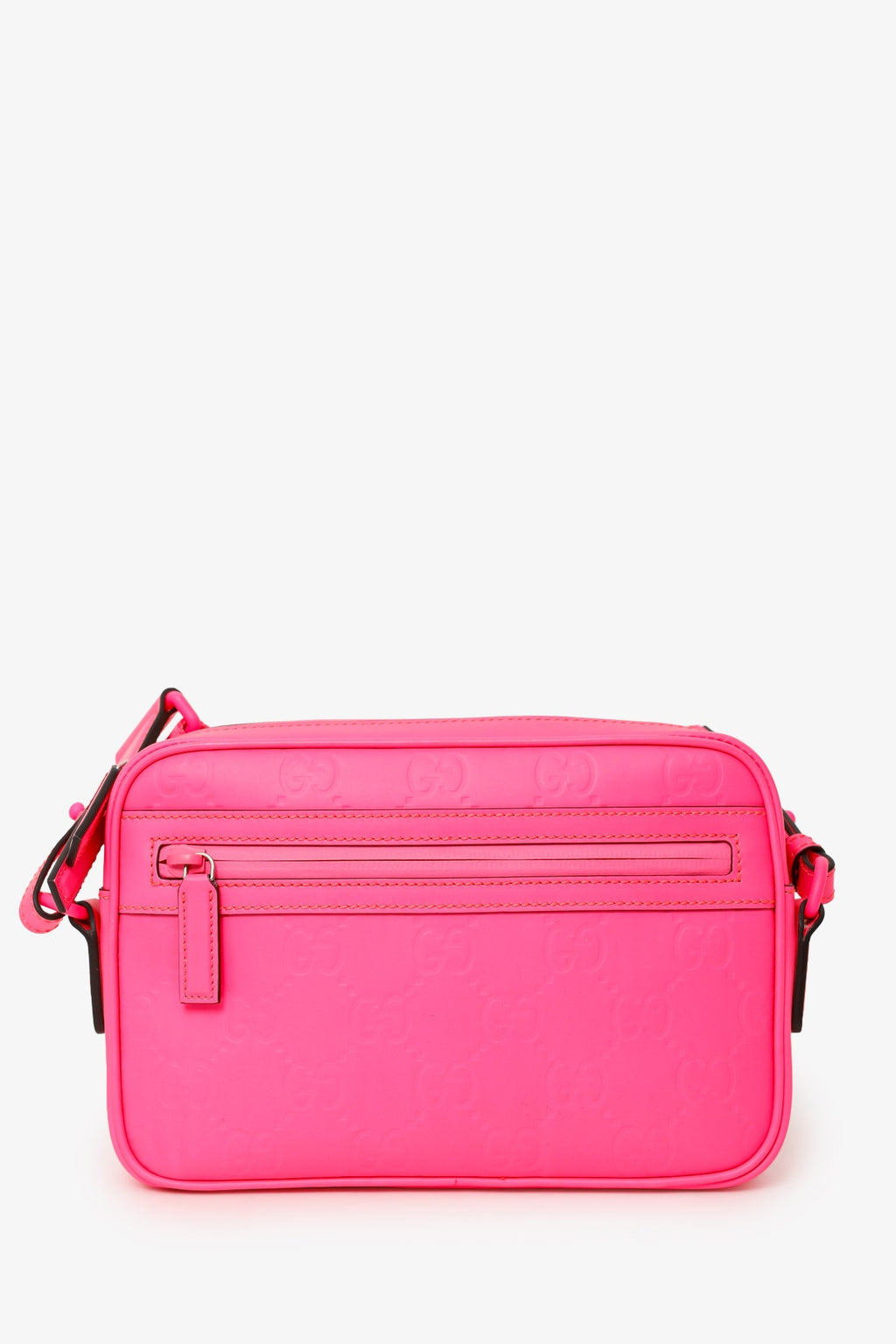 Gucci Neon Pink Rubber-Effect Crossbody Bag