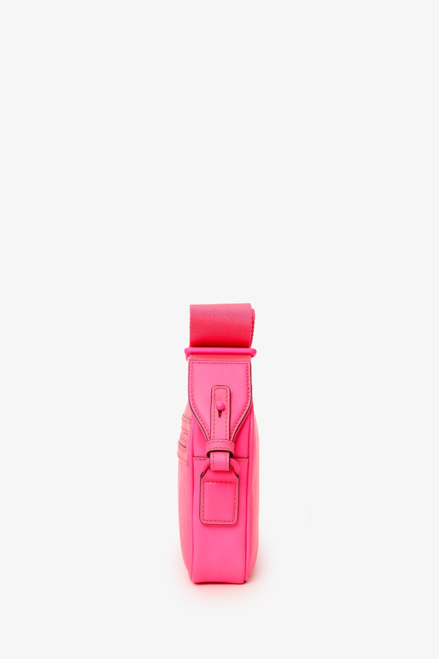 Gucci Neon Pink Rubber-Effect Crossbody Bag