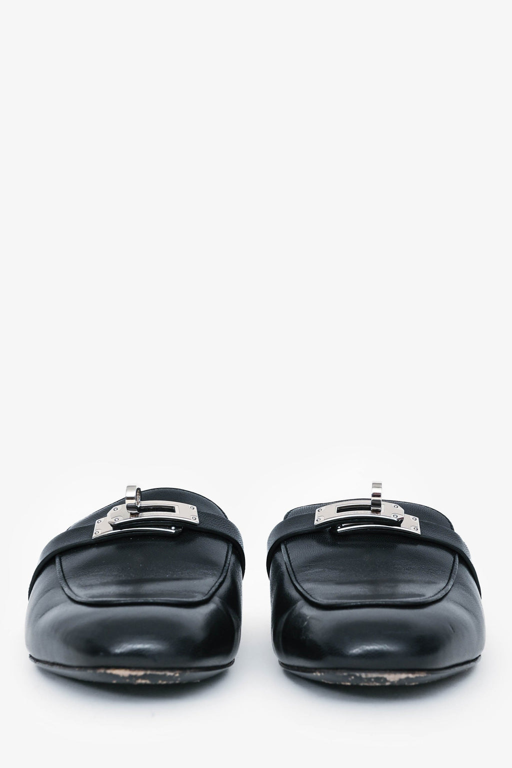 Hermès Black Leather Oz Mules Size 35