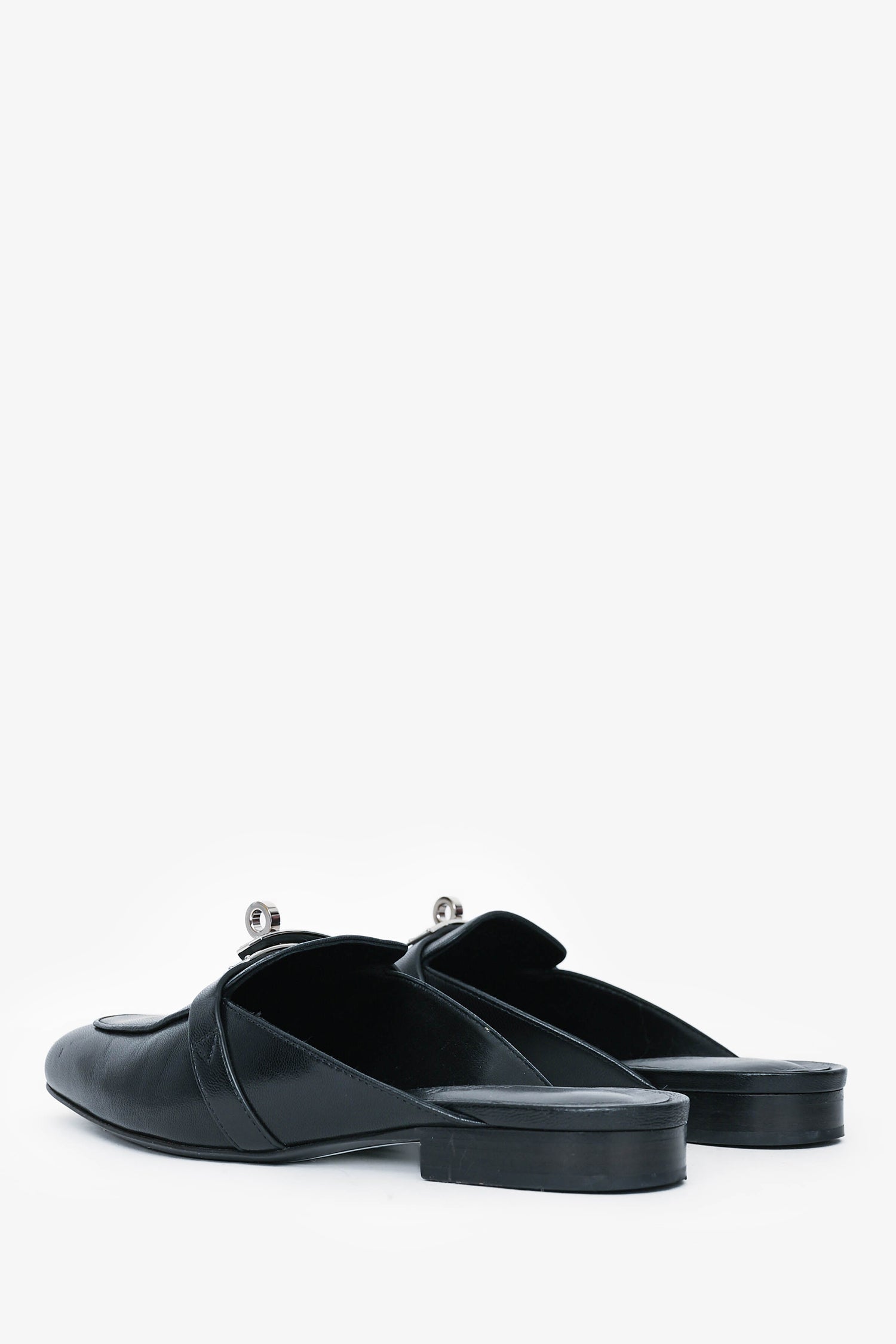 Hermès Black Leather Oz Mules Size 35